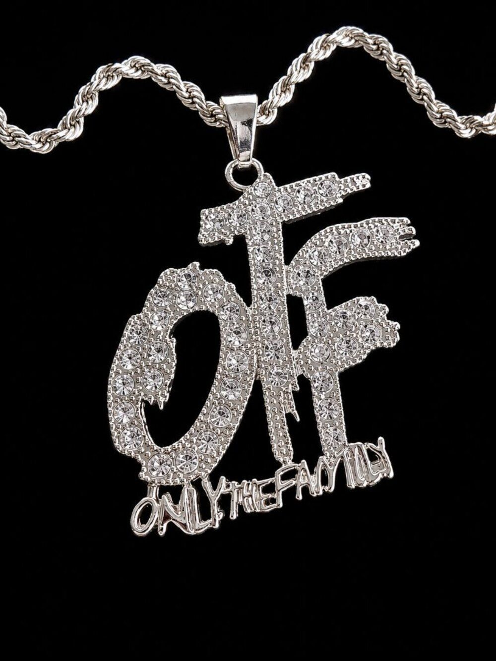 Silver Iced Out Only The Family Necklace